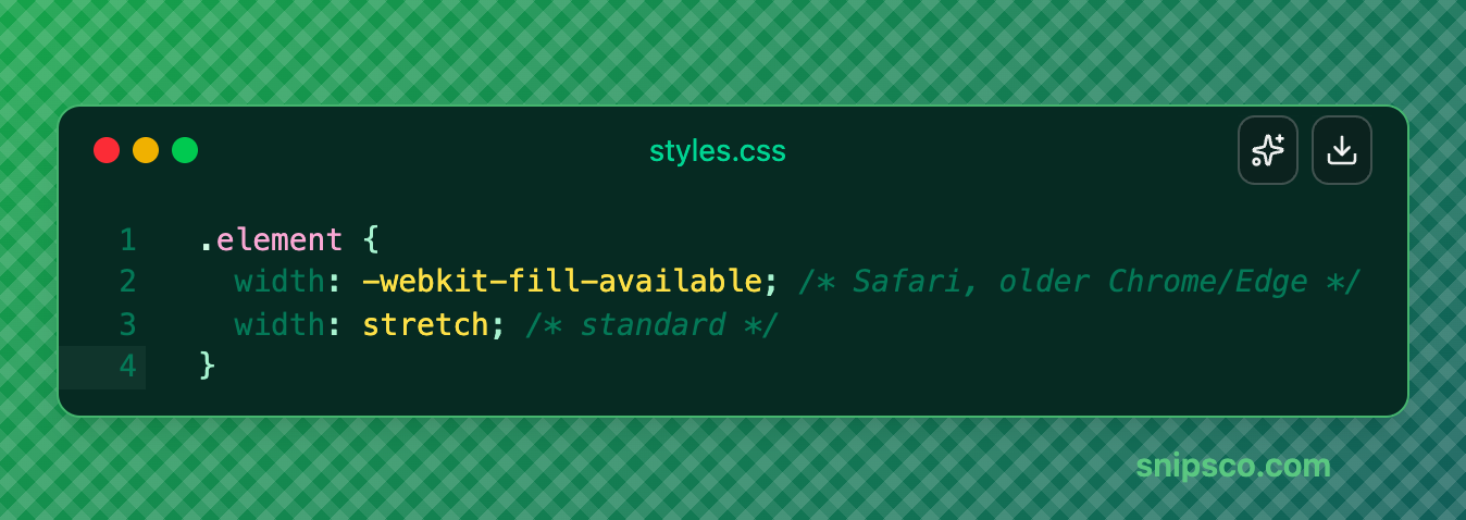 Css Stretch Code CSS width: stretch | Labs